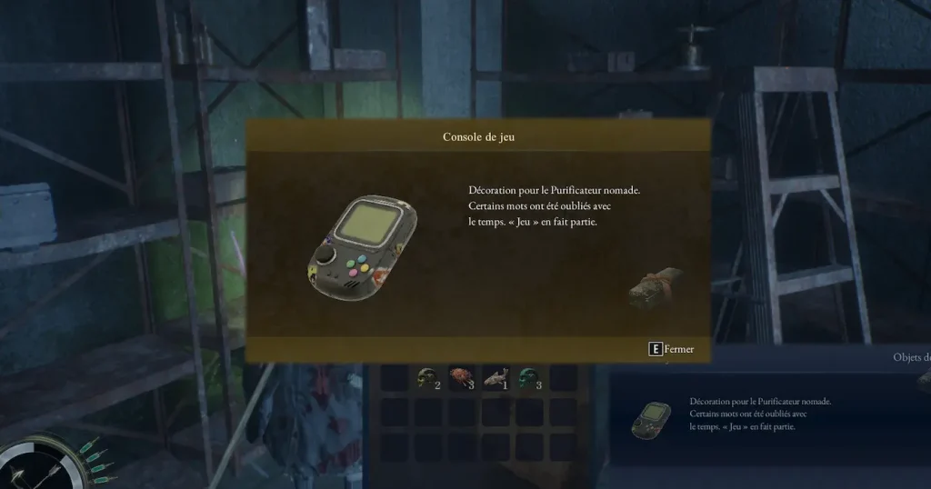 Objet de décoration en forme de console de jeu découvert dans Beast of Reincarnation