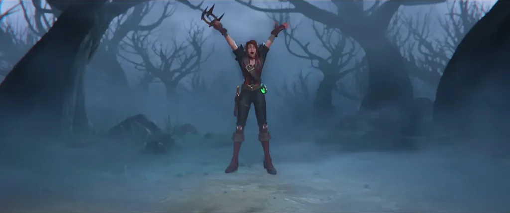 Scène de la présentation du housing de World of Warcraft dans une forêt sombre