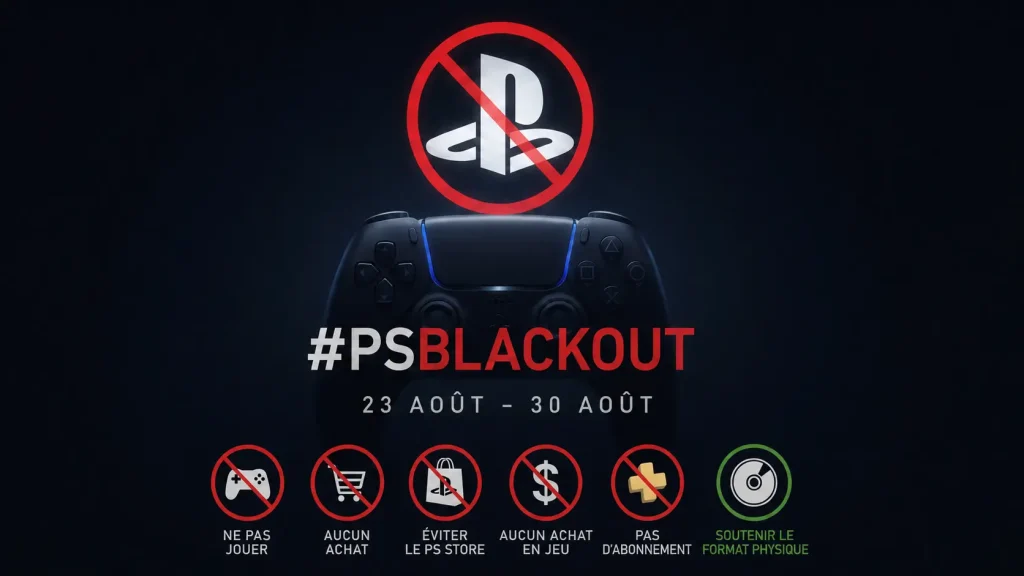 #PSBlackout appelant au boycott des services PlayStation du 23 au 30 août