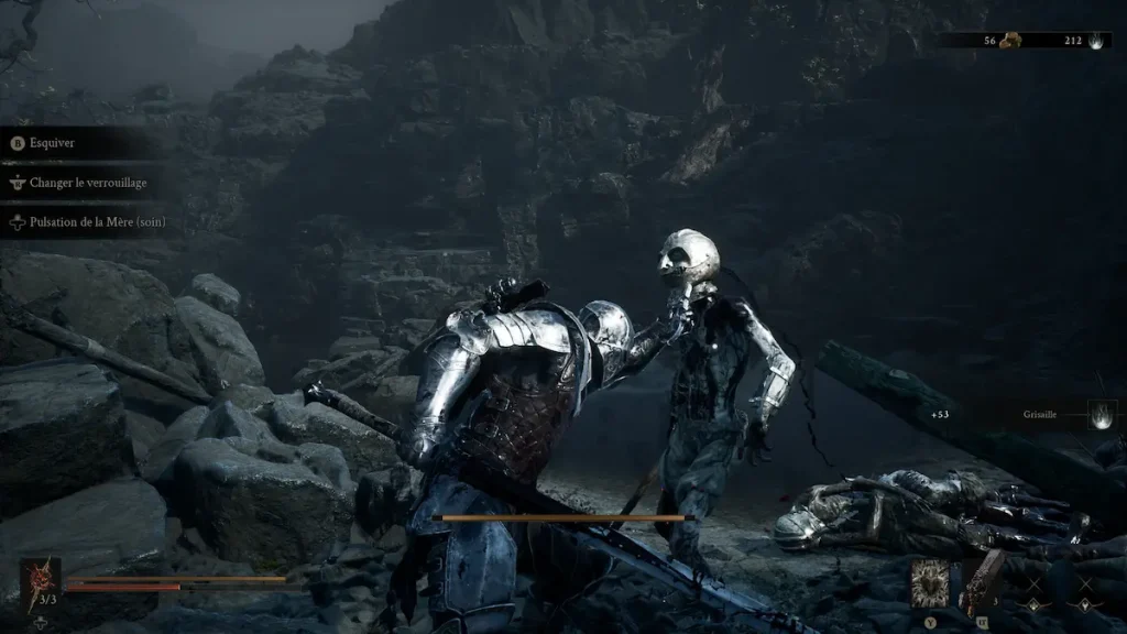 Harros exécutant un ennemi dans Mortal Shell II