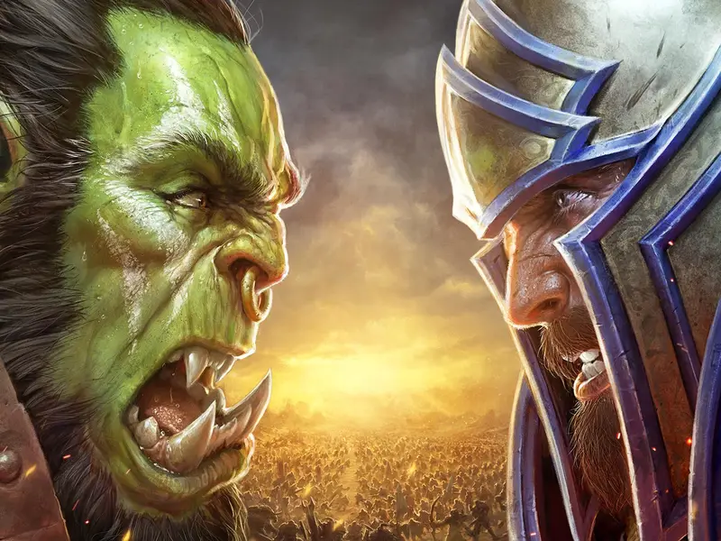 Orc qui fait face à un Humain World of Warcraft