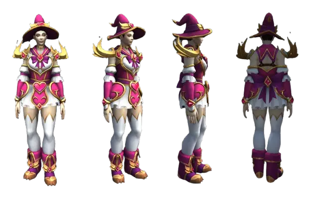 Tenue de sorcière de l'amour portée par une humaine sur World of Warcraft