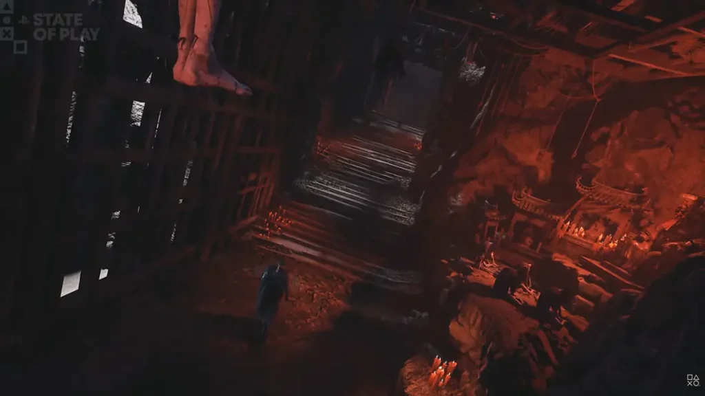 Le village des marionnettes dans Phantom Blade Zero, plongé dans une ambiance sombre et inquiétante