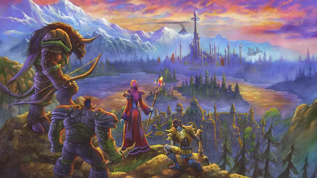Des membres de la horde dans World of Warcraft Forever face à Dalaran