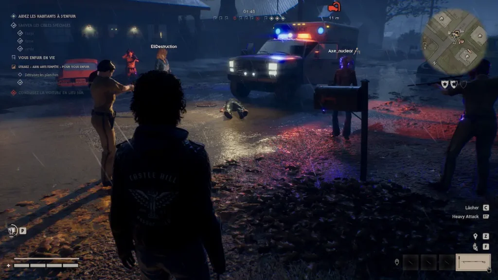 Michael Myers confronté à plusieurs survivants et policiers dans Halloween: The Game