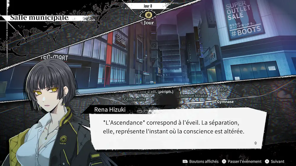 Rena Hizuki explique à Soma le fonctionnement de l’Ascendance dans Qliphah in Providence’s Shadow.