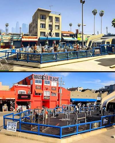 Comparaison entre un lieu réel de Los Angeles et sa reproduction dans GTA V